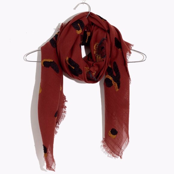 Madewell Accessories - Madewell Lightweight Jacquard Scarf  Stained Mahogany